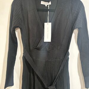 White Closet Fit and Flare Long Sleeve Dress